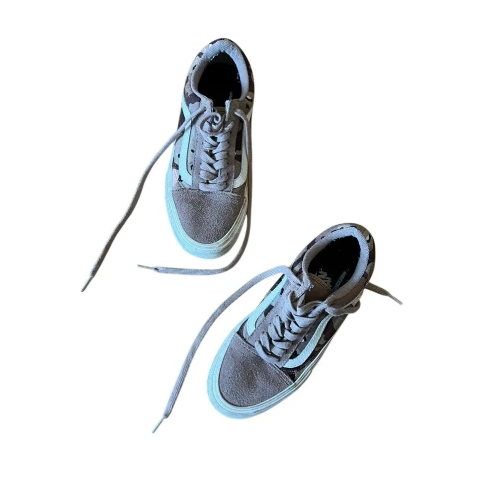 Vans Old Skool Pro Desert Camo Brown‎ Lace Up Canvas Suede Shoes Mens