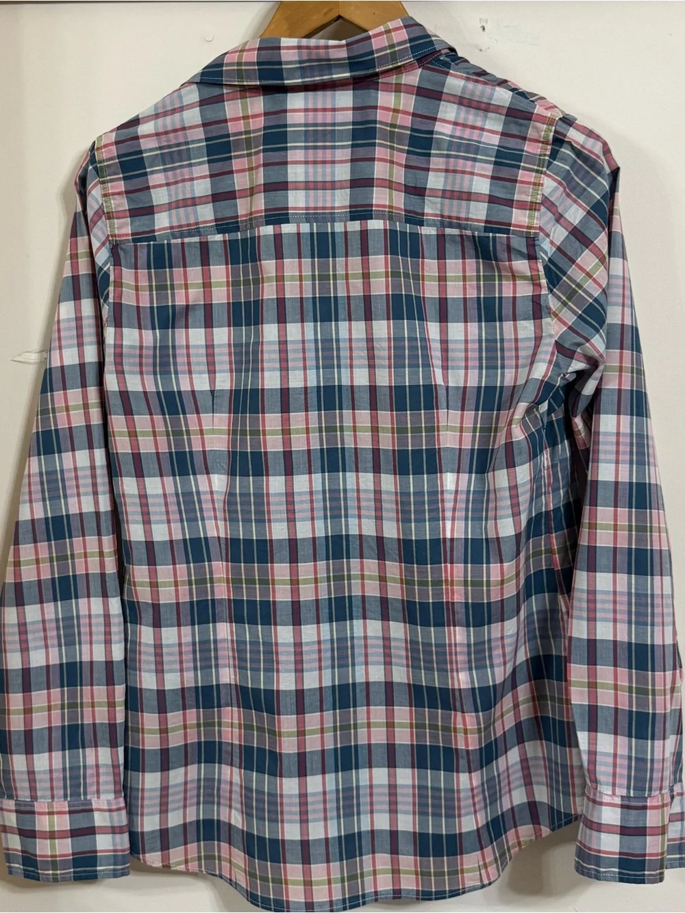 J. Crew Pink, Blue and Green Plaid Button-Down Shirt