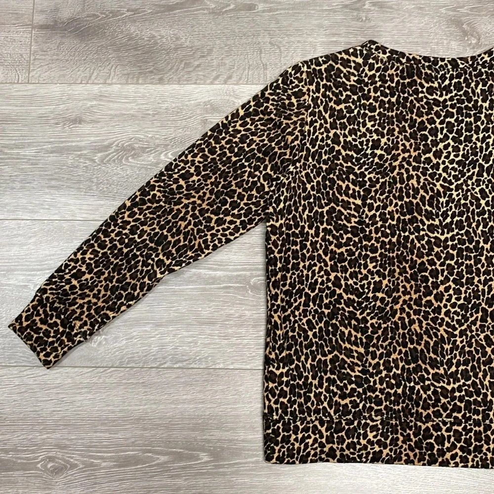 NWOT J. Crew Leopard Print Crewneck Raglan Sleeve Sweatshirt XS