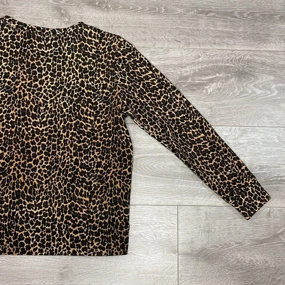NWOT J. Crew Leopard Print Crewneck Raglan Sleeve Sweatshirt XS