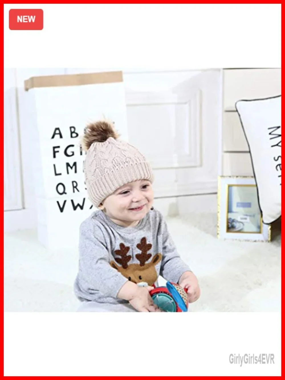 Baby Toddler Winter Knit Beanie Hat Warm Acrylic Cap