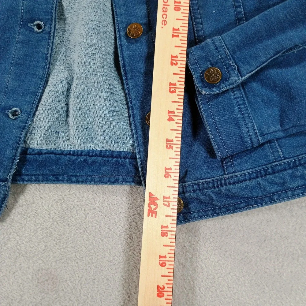 Cynthia Rowley Girls Denim Jacket Blue Medium Wash Size M 7/8 Button Up