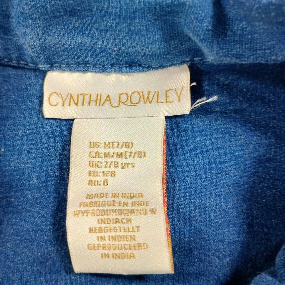 Cynthia Rowley Girls Denim Jacket Blue Medium Wash Size M 7/8 Button Up