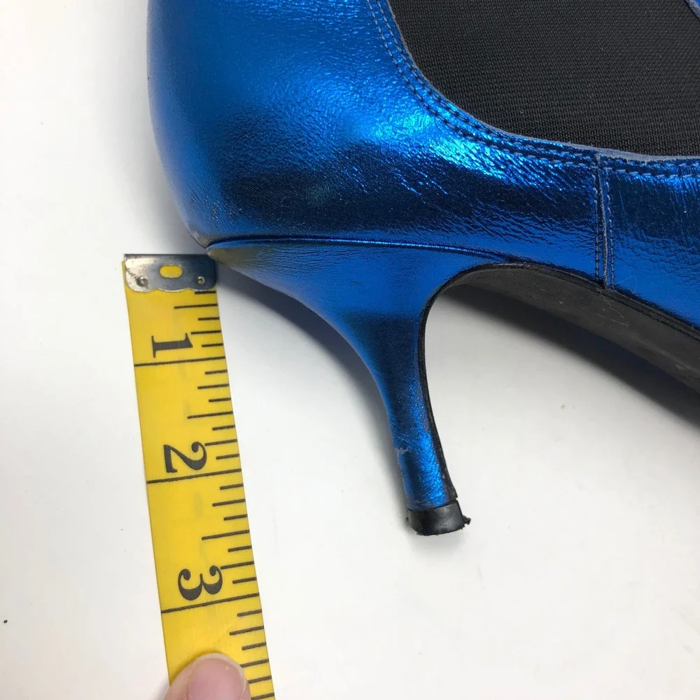 Anine Bing Metallic Blue Ankle Boots Womens 40 US 9 Electric Blue Pointed Kitten