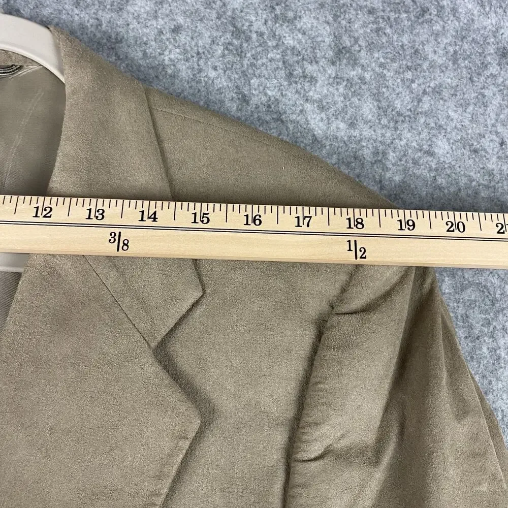 Vintage Christian Dior‎ Monsieur Suede Blazer Sport Coat Mens 42R Beige 2 Button