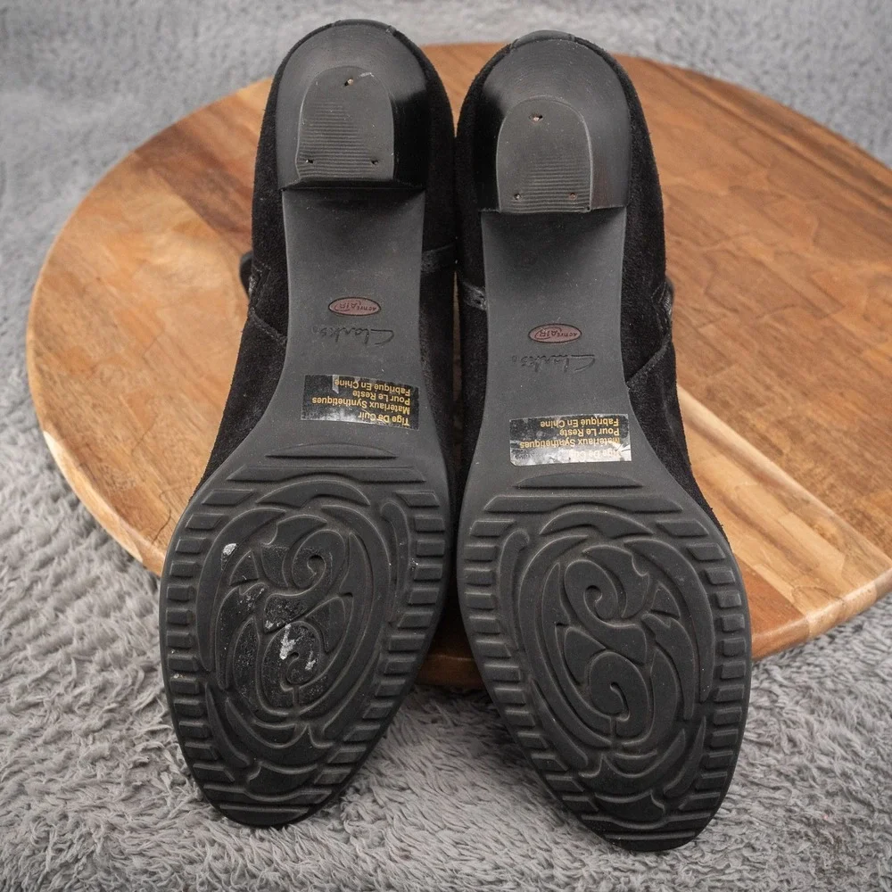 Clarks‎ Artisan Inside Zip Black Buckle Ankle Boots Womens Size 8 M