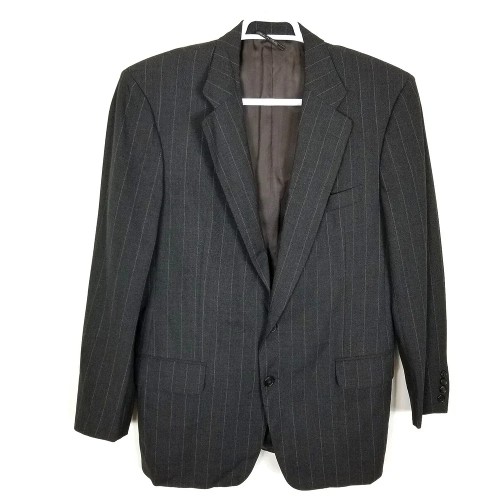 Ermenegildo Zegna Men's Striped  Wool Blazer Sz 52 R Sport‎ Jacket Gray