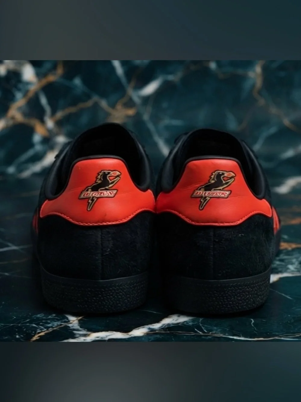 adidas stripes leather decorates