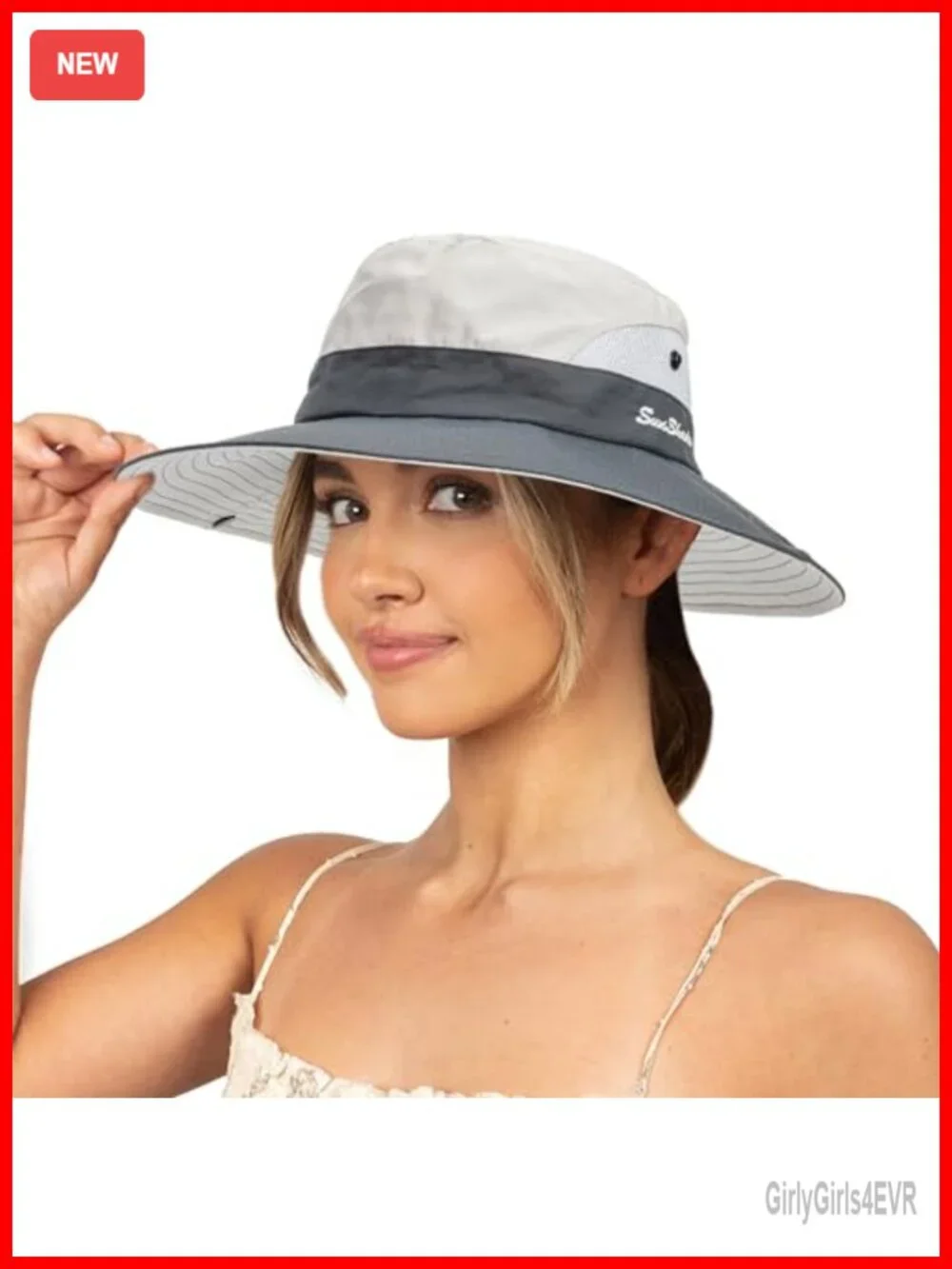 Sun Hat with Ponytail Hole Wide Brim Mesh Fishing Hat Foldable Packable