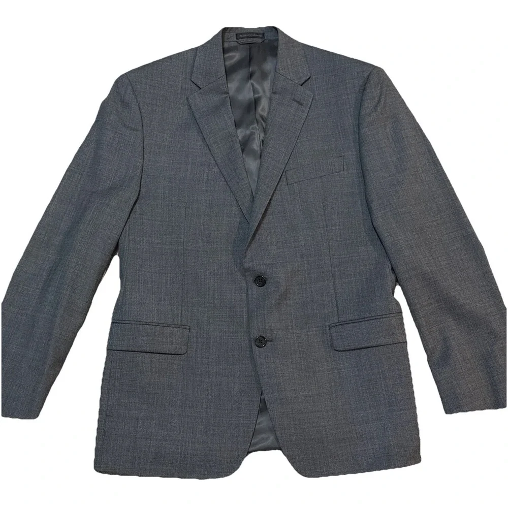Lauren Ralph Lauren Mens 42R Gray 100% Wool 2 Button‎ Blazer