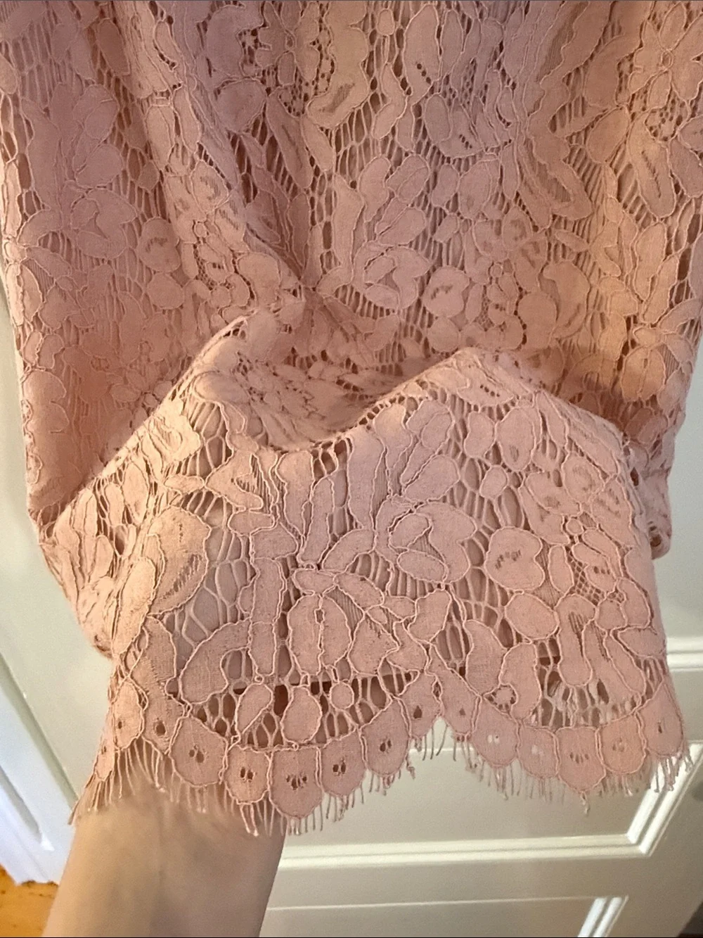 J.Crew Blush Pink rose Lace v neck tank top dressy 16 tall balletcore garden