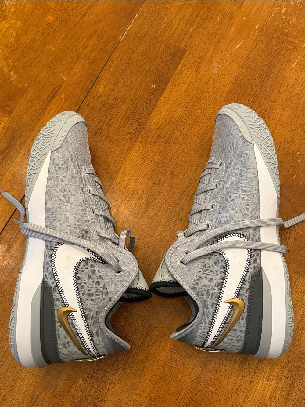 Nike Gray and Gold Basketball Sneakers size 15