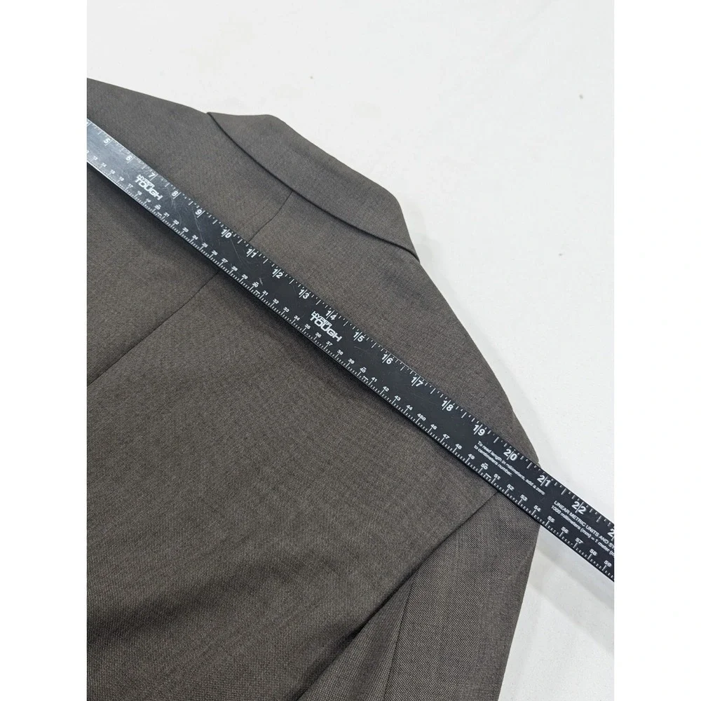 Jos Bank Blazer Coat Sport Suit Jacket 100% Wool Brown Green Crosshatch 46XLong