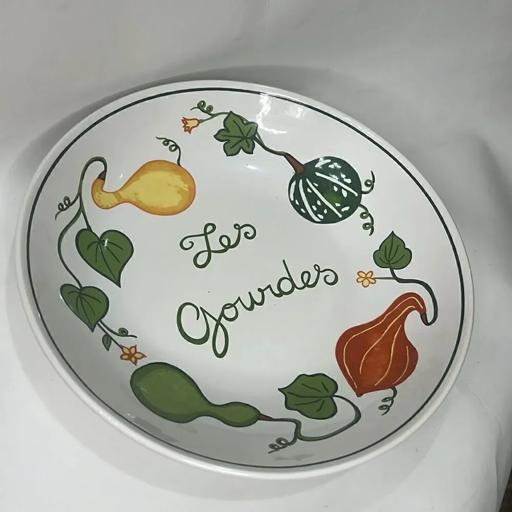 Williams Sonoma Serving Bowl Les Gourdes Made Portugal 13 In Round 2 1/2 In Tall