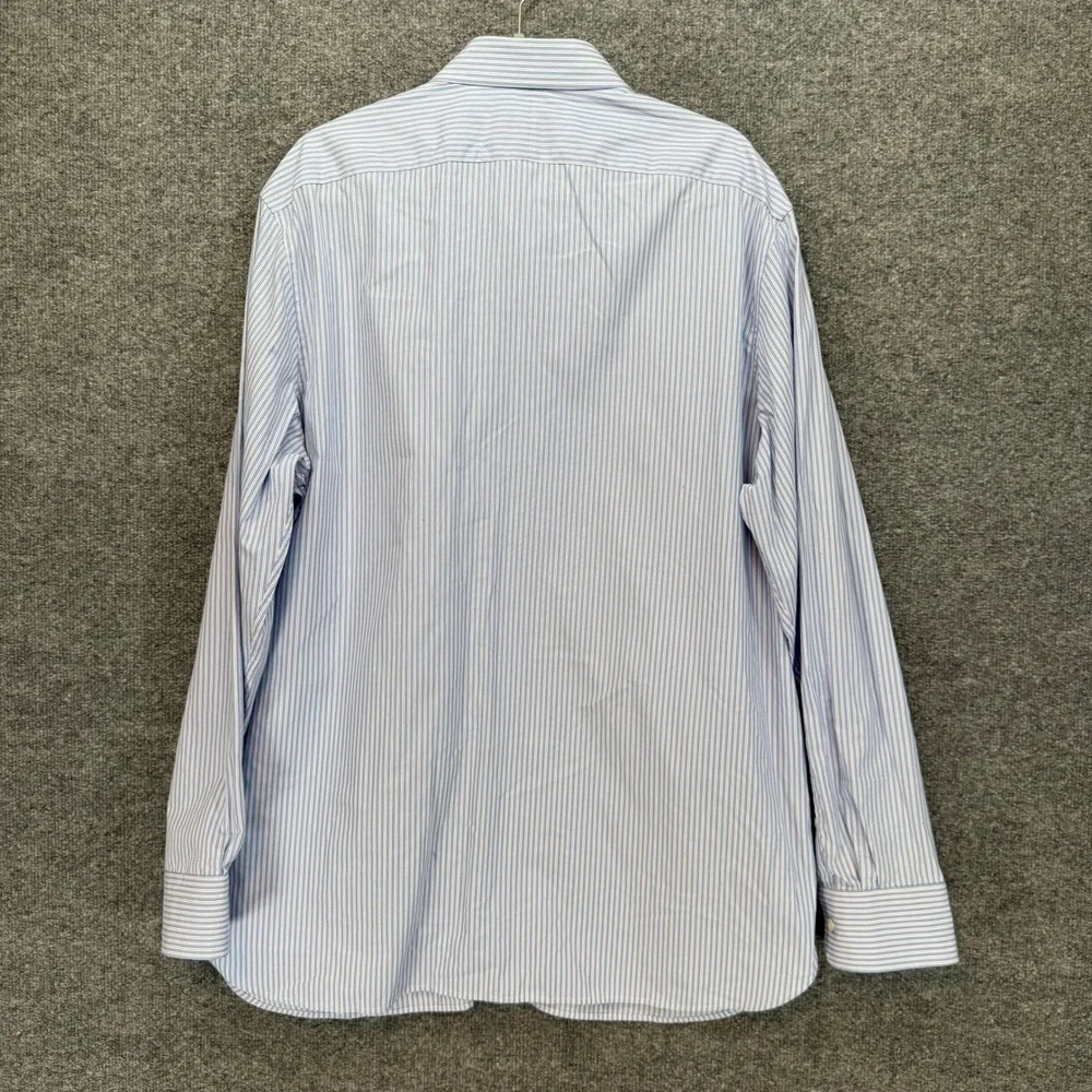 Banana Republic Dress Shirt Mens XL Blue Striped Slim Fit Poplin Button Down NEW