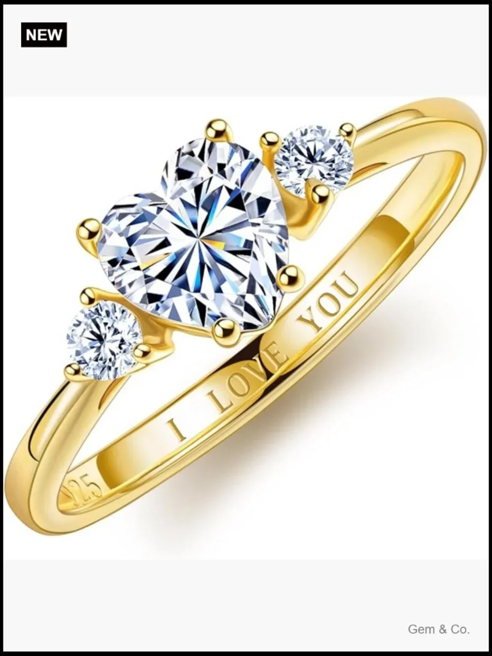 1.14ct Heart Cut Moissanite Engagement Ring S925 Sterling Silver