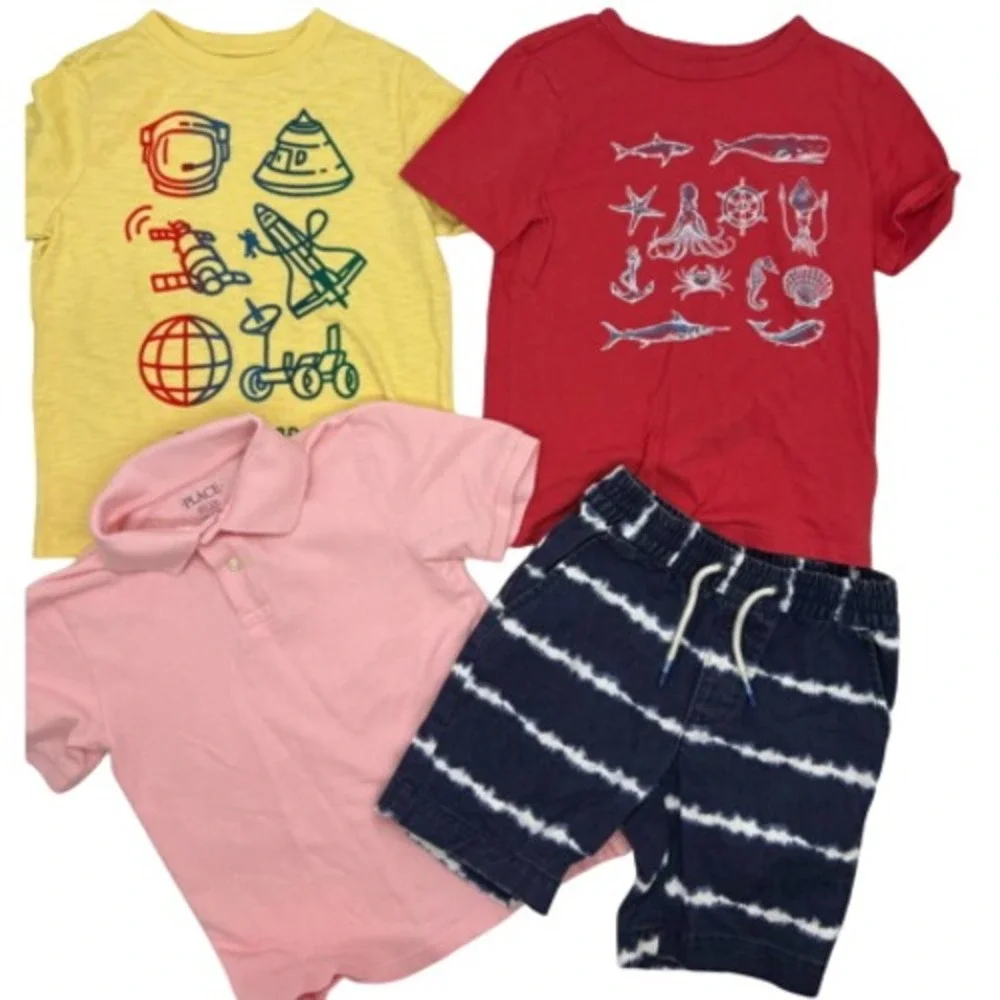 Boy Clothes Size Small Gap & Childrens Place Summer Outside Play‎ Shirts Shorts