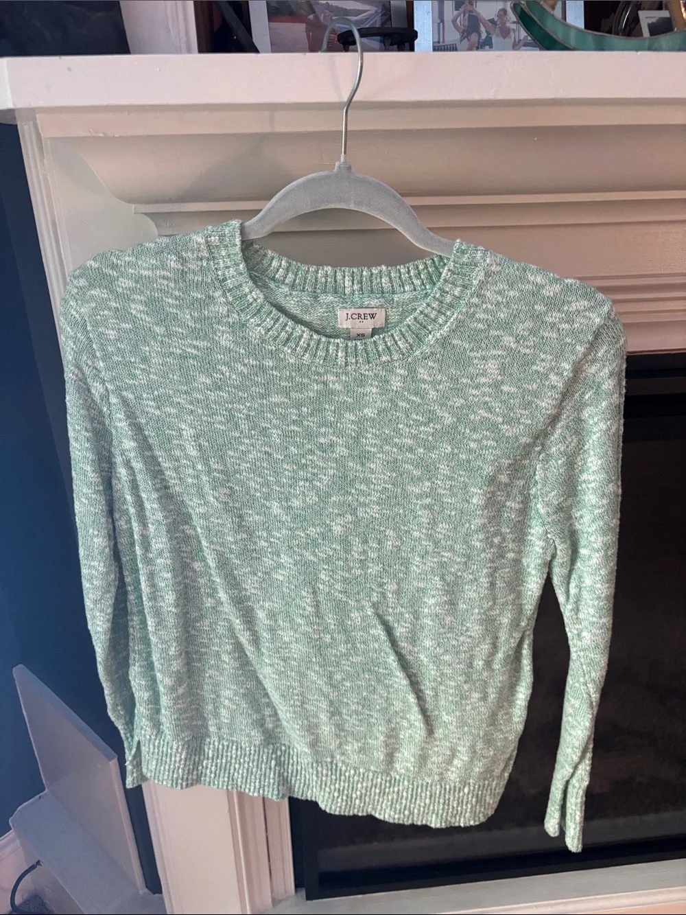 J. Crew Mint Heathered Crewneck Pullover