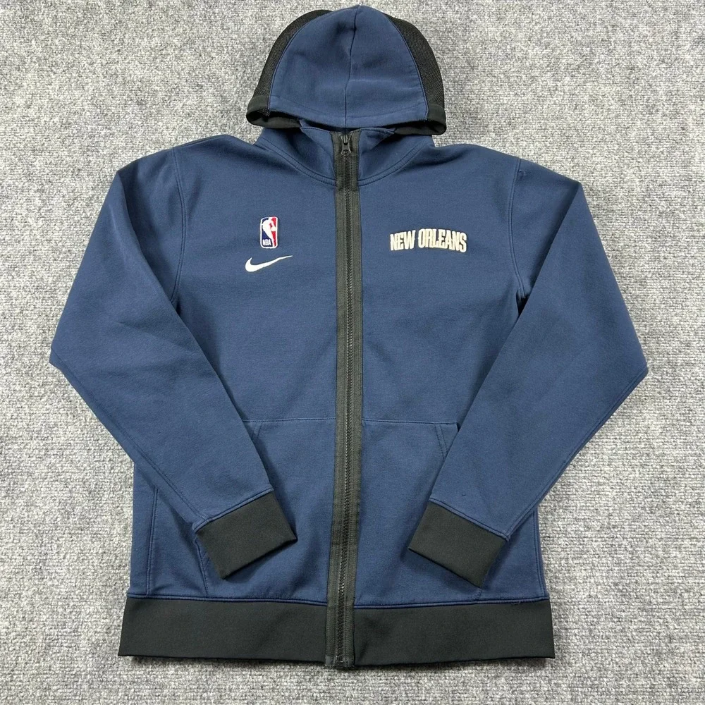 Nike Hoodie Boys L 14/16 Navy New Orleans Pelicans NBA Dri-FIT‎ Full Zip Jacket