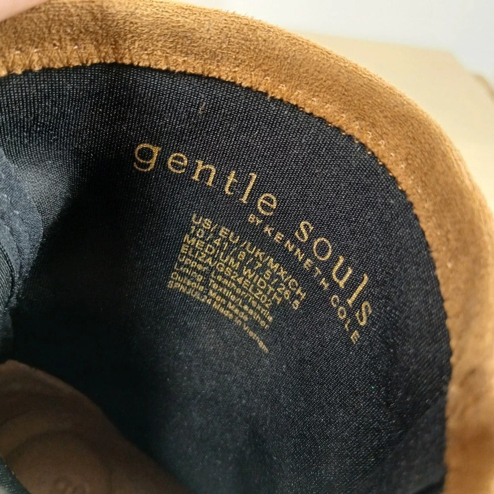 Gentle Souls Ankle Boot Women 10 Tan Suede Square Toe Minimalist Comfy Booties