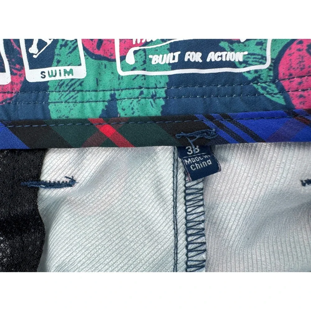 William Murray Hybrid Golf Shorts Mens 38 Navy Pink Green Floral Swim‎ Action