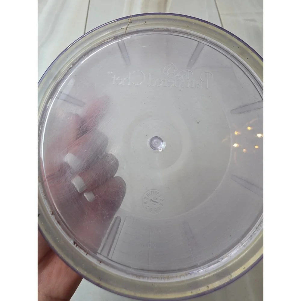 The Pampered‎ Chef Manual Food Processor 3 Cup White Hand Crank Chopper 2593 A2