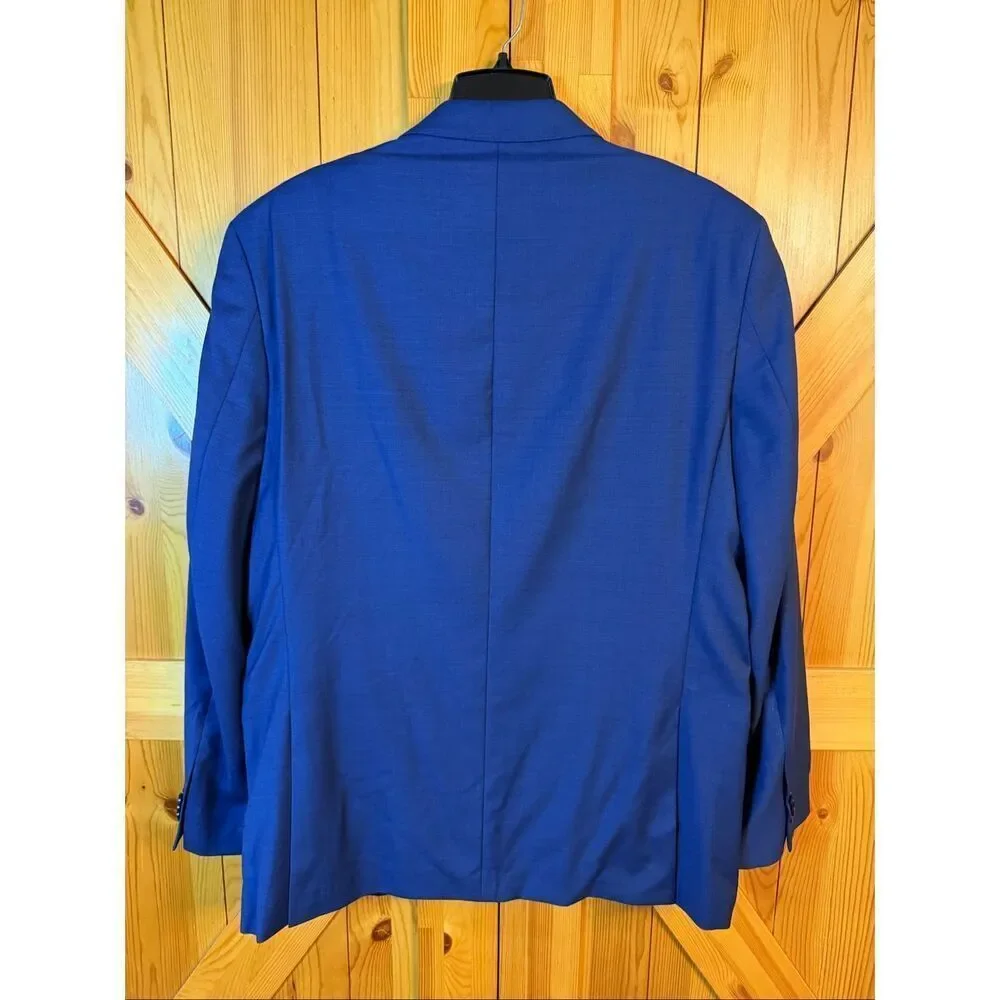 Tommy Hilfiger Navy Blue Suit Jacket Size 48L Wool Blend (6651)