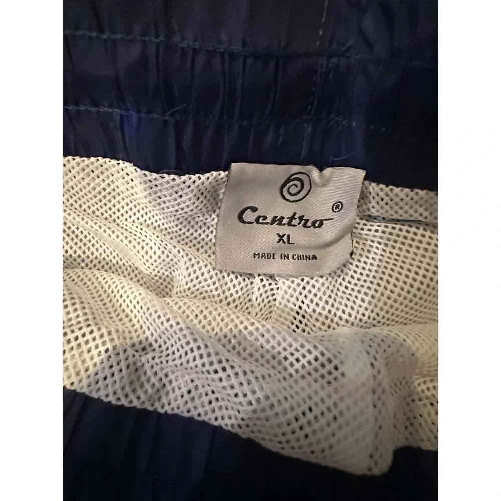 Centro Mens Swim Trunks XL Blue Digital Circuit Board Mesh Lined Shorts NWT