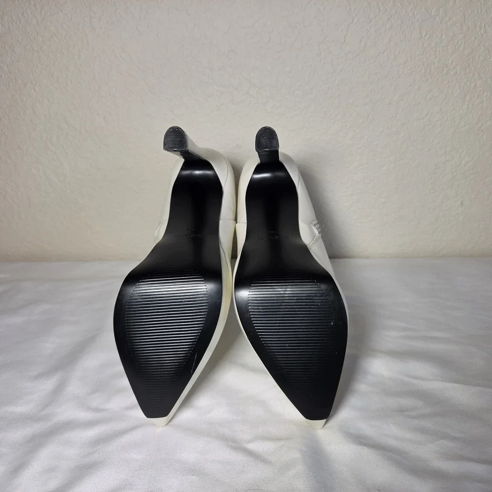 Nine West White Platform Ankle Boots Pointed Toe Stiletto Booties S1622 7M