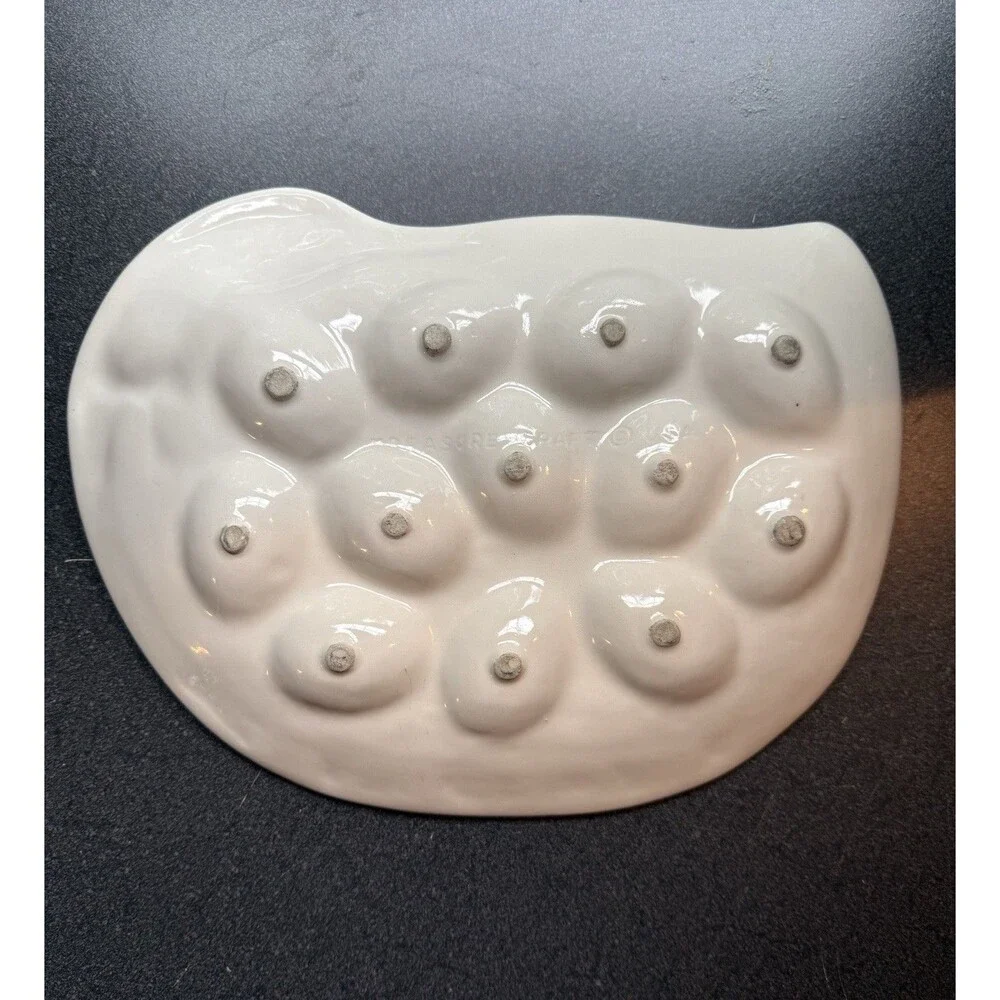 Vtg Treasure Craft Duck Goose Deviled Egg Serving Platter Ceramic 12 Egg Easter