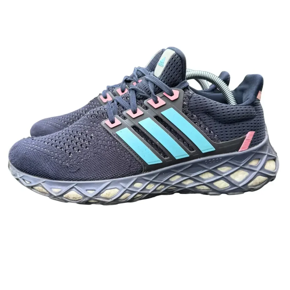 Adidas Ultraboost Web DNA Running Shoes Mens 9 Blue Three Stripes Low Top GX2133