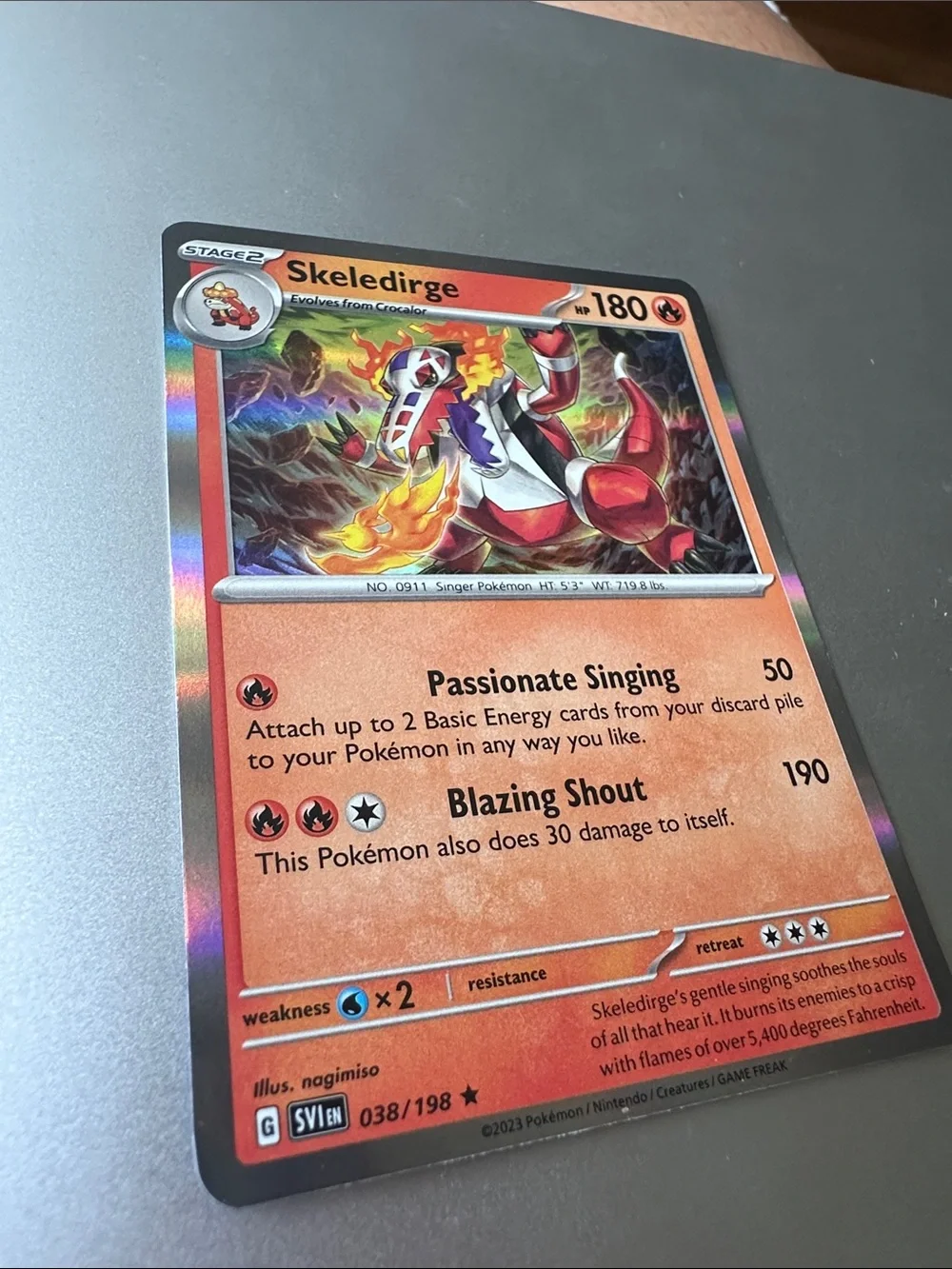 Skelederge Pokemon Holo Trading Card