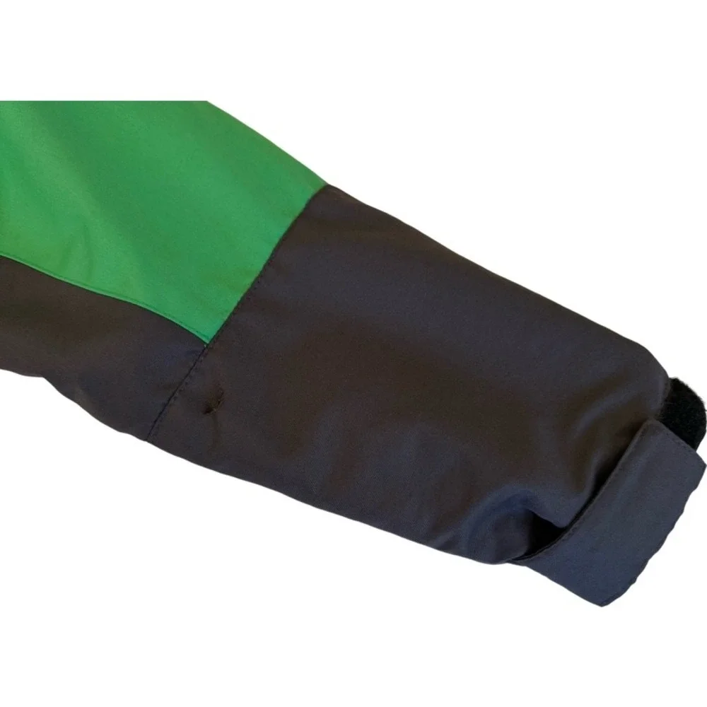 ICEBURG Youth‎ 12/14 Green Black Hooded Full Zip Jacket Outdoor Adventure *Holes