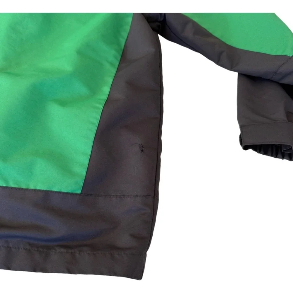 ICEBURG Youth‎ 12/14 Green Black Hooded Full Zip Jacket Outdoor Adventure *Holes