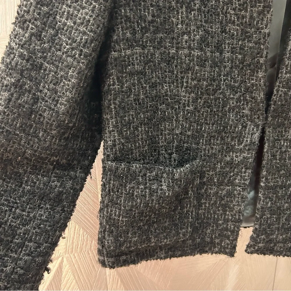 J.Crew Tweed Wool Blend boucle jacket  Blazer Dark Gray Size 6