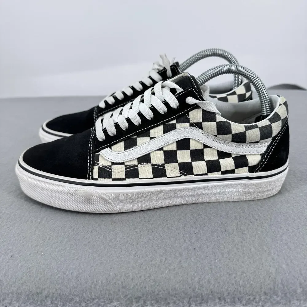 Vans‎ Old Skool Shoes Mens 7 Womens 8.5 Black White Checkerboard Skate 500714