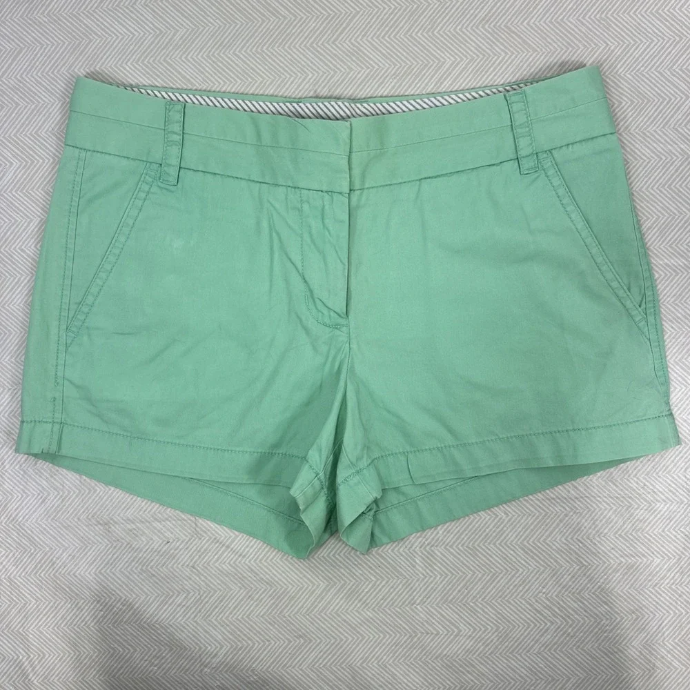 J. CREW Womens 4‎ Broken In Chino Shorts Green Cotton 30x3 100%Cotton Summer