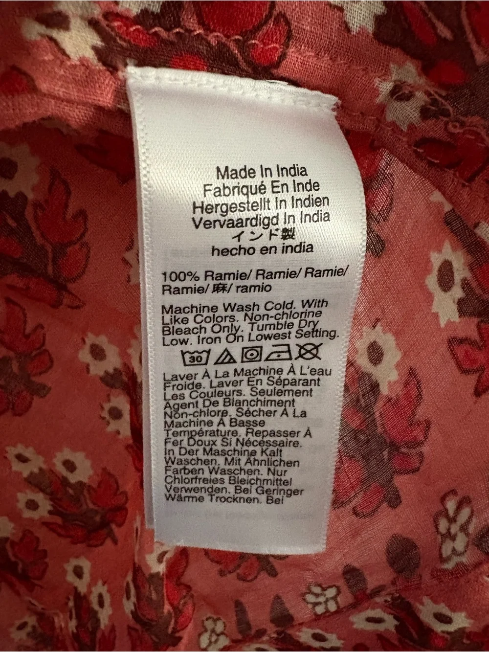 J. Crew Pink Patterned Long-Sleeve V-Neck Wrap Dress