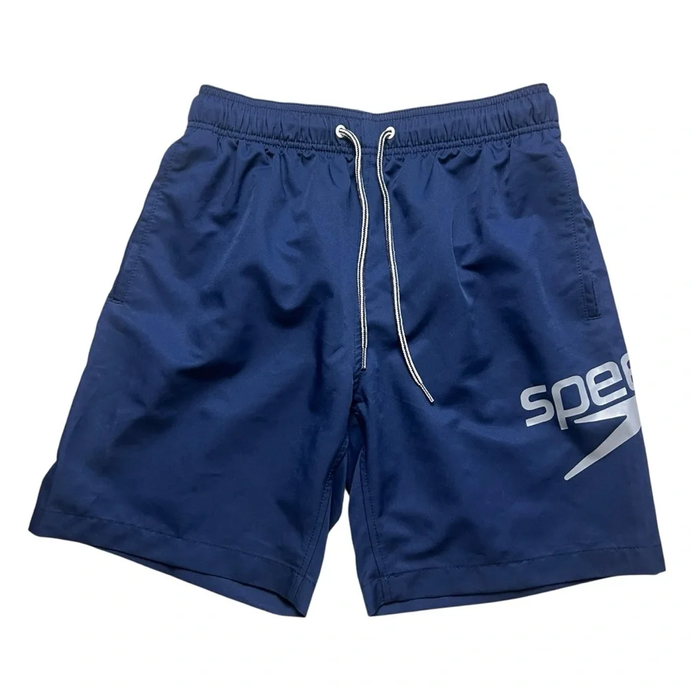 Speedo Men’s Navy Blue‎ Lined Swim Trunks Swim Shorts SZ S