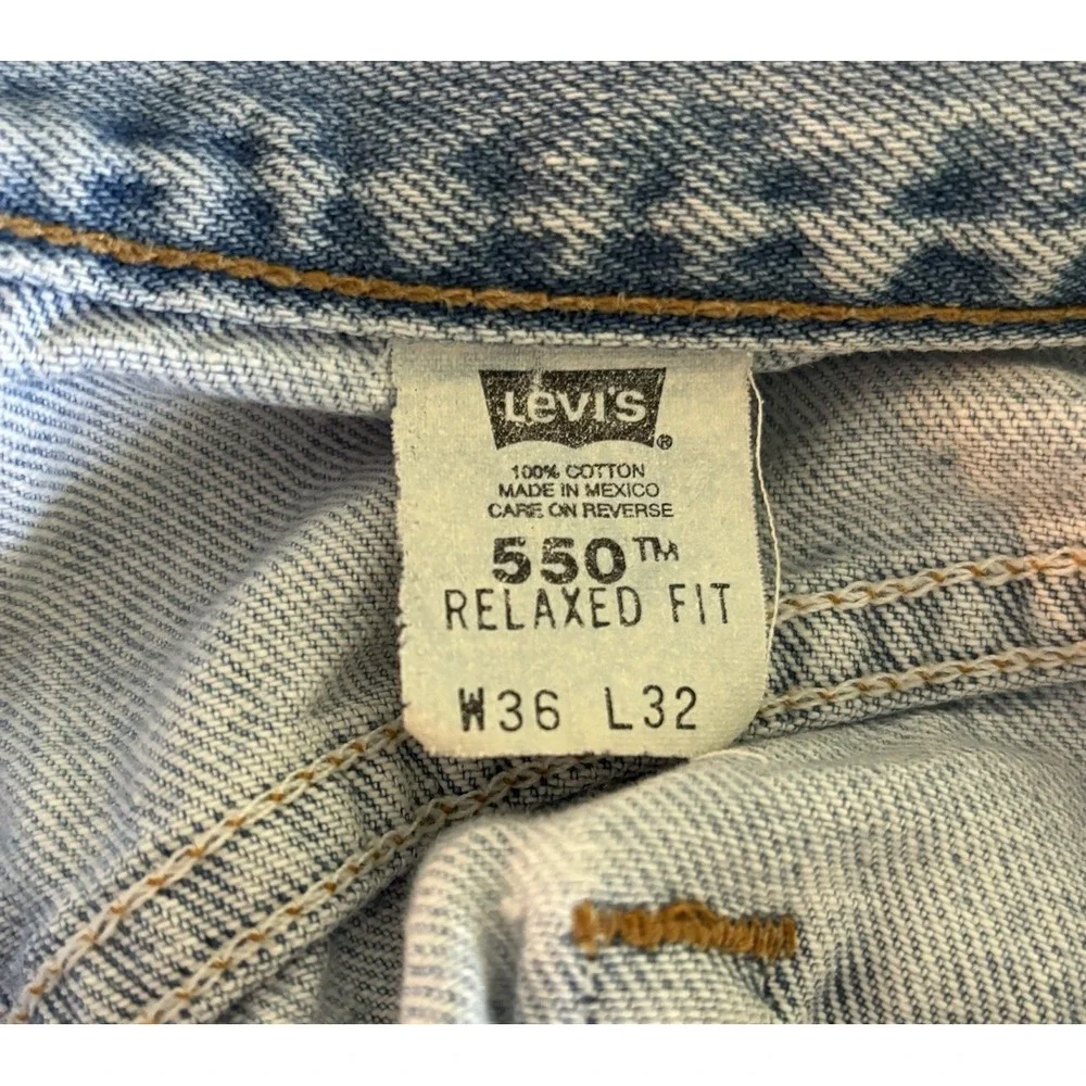 Levis 550 Relaxed Jeans *36x32 Faded Light Stonewash Skater Grunge 1999 Y2K
