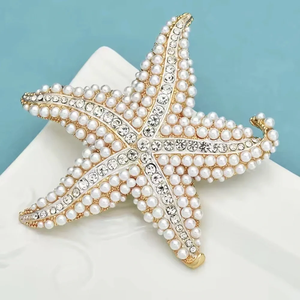 Betsey Johnson Elegant Starfish Pearl Brooch