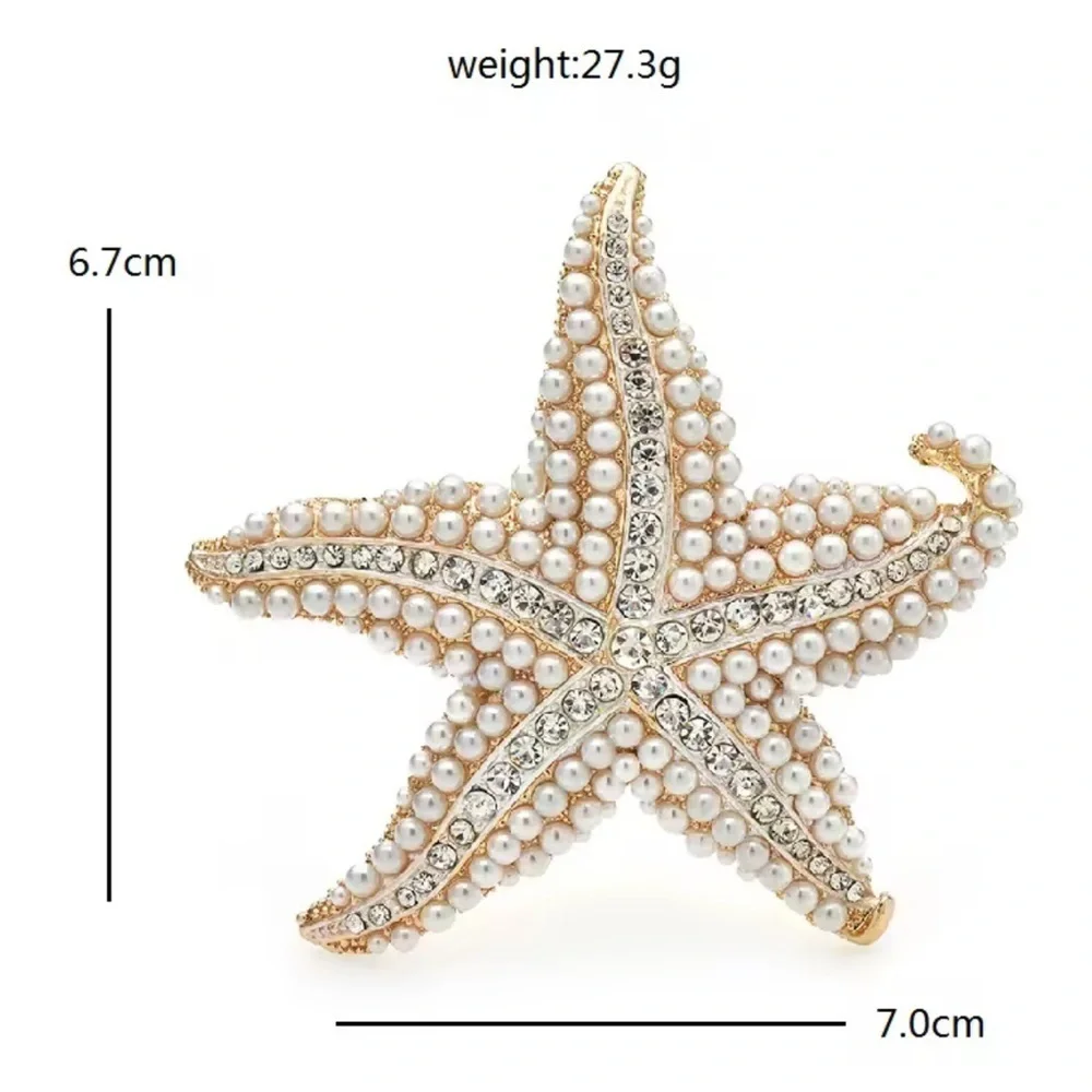 Betsey Johnson Elegant Starfish Pearl Brooch