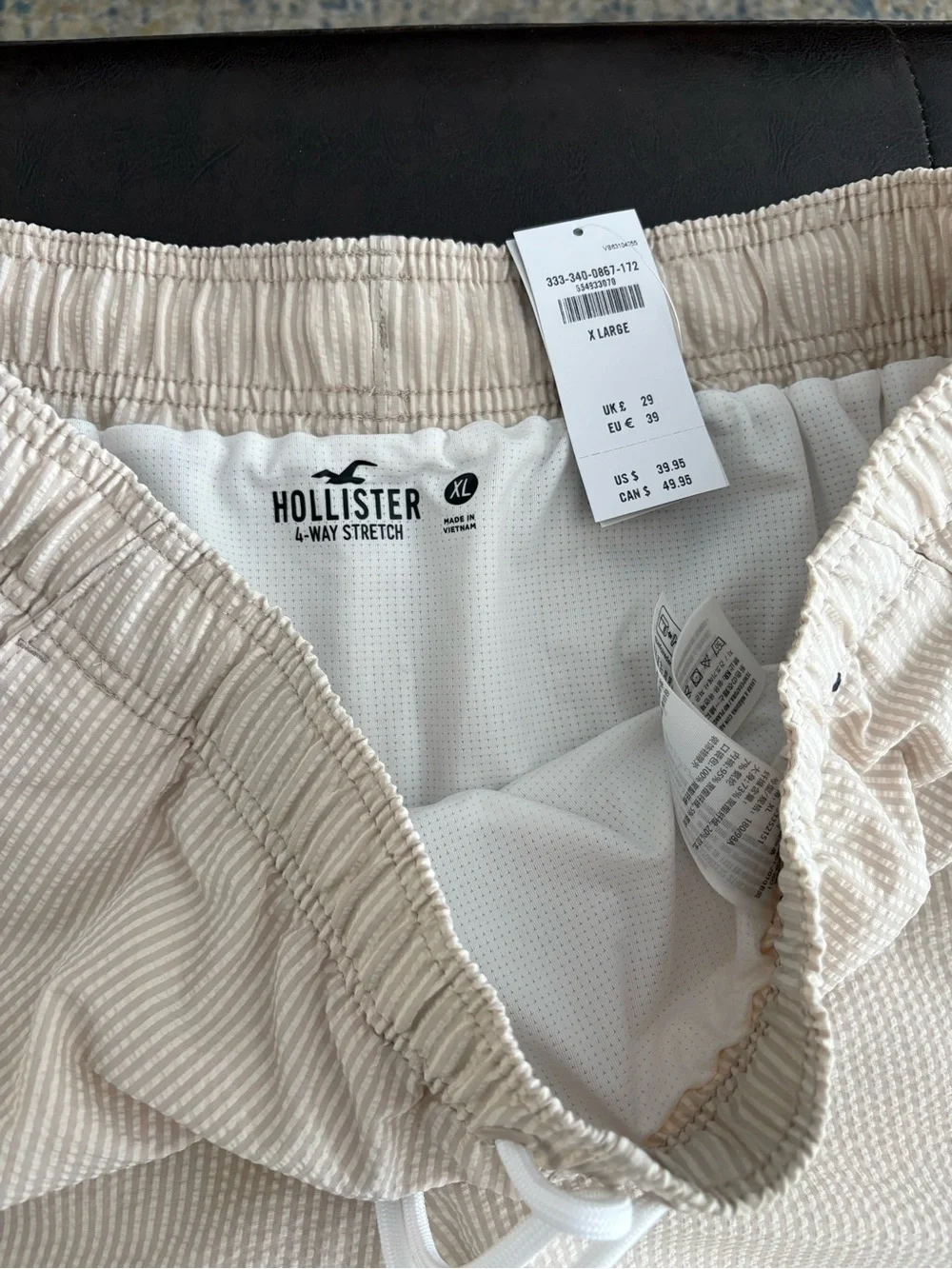Hollister Cream men’s swim trunks