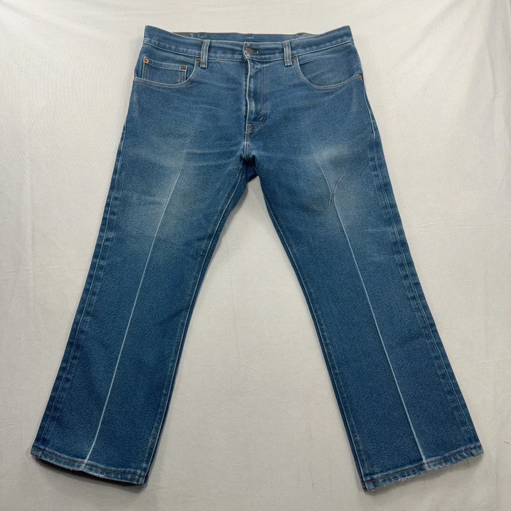 Levi's Jeans 517 Bootcut Permanent Crease Medium Wash Blue Mens 34x26