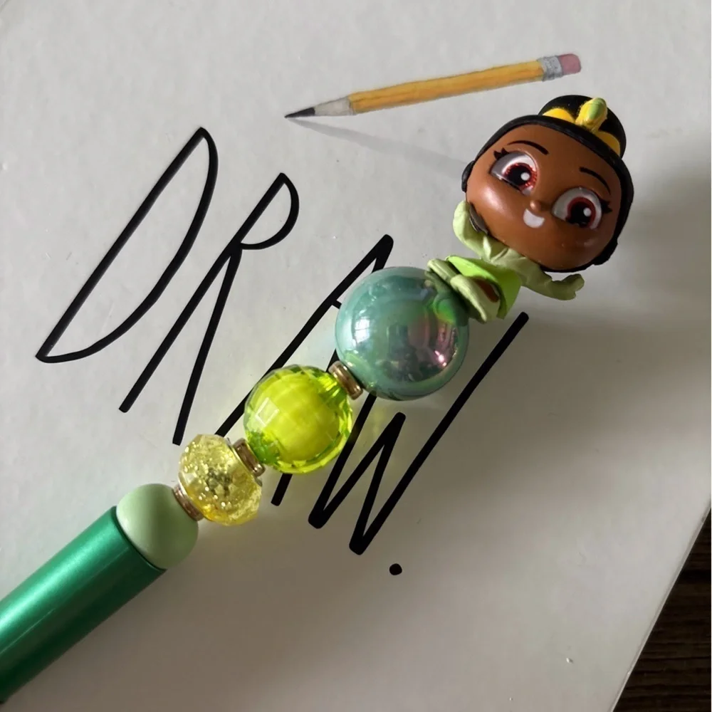 Disney Doorables: The Princess & the Frog: Tiana handmade beaded pen