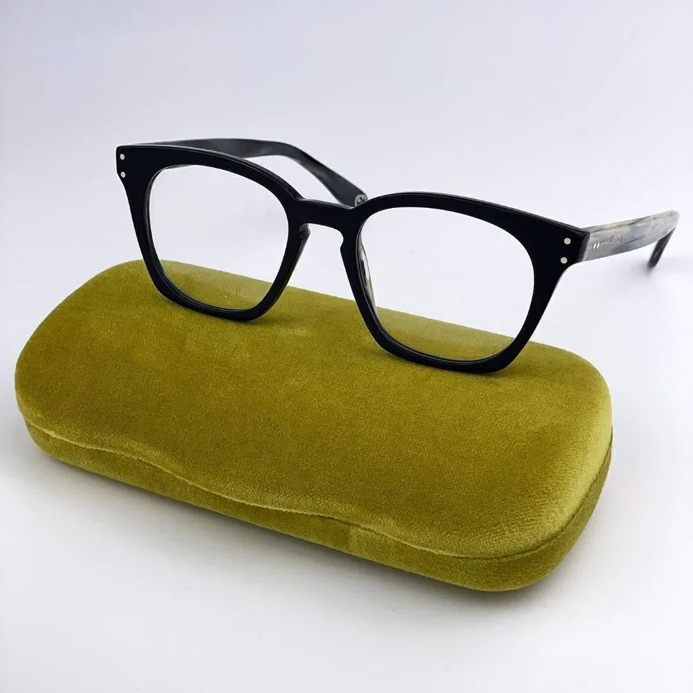SALE! NEW GUCCI LOGO GG0572O 009 Black Gray Square Unisex Eyeglasses