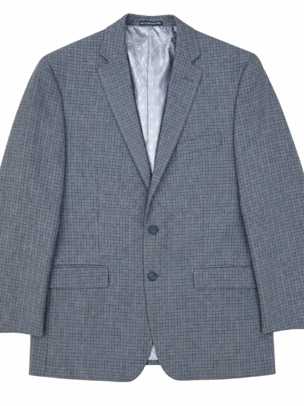 Original Penguin Men’s 44R Gray Blue Plaid Wool Blend Blazer
