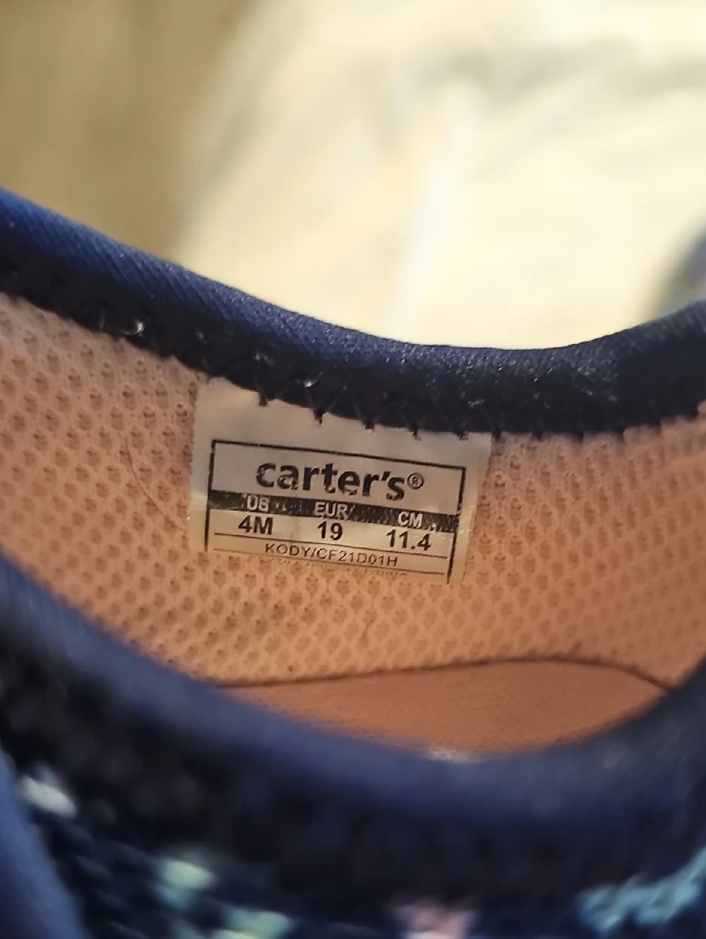 Carters navy slip
