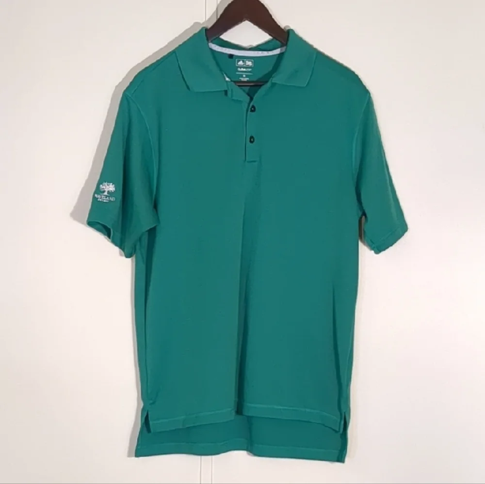 Adidas Climalite Men’s Forest Green Golf Polo Shirt Waveland Logo Size M