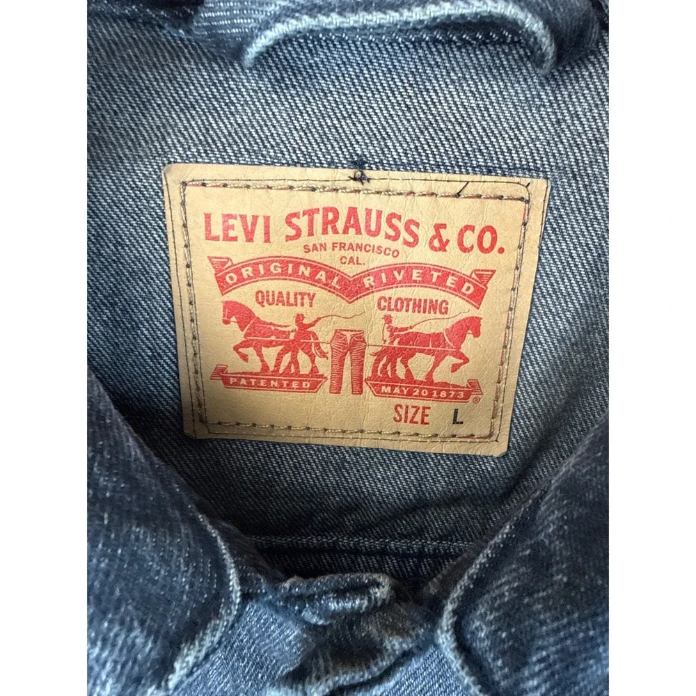 Levi's Trucker Jacket Mens L Black Jason Aldean Las Vegas Country‎ Cowboy Rodeo